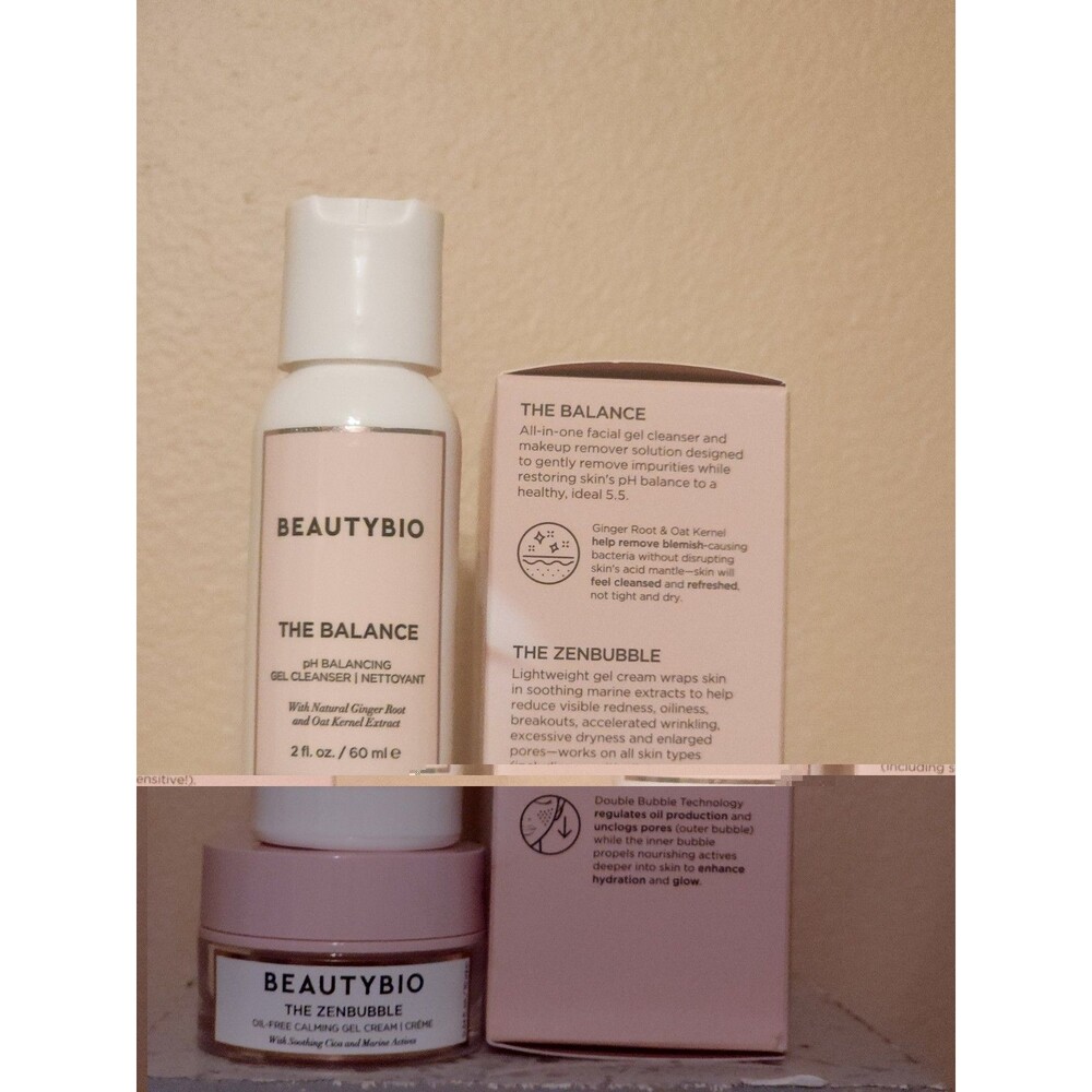 BeautyBio Cleanse + Clarify Set  Balance PH Gel Cleanser & The Zenbubble NIB - Picture 5 of 5